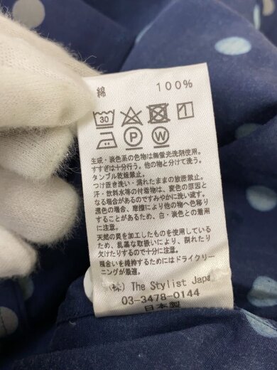 商品画像：長袖シャツ/L/コットン/NVY/ドット 6