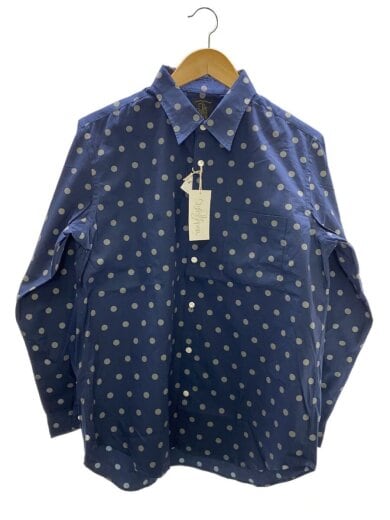 商品画像：長袖シャツ/L/コットン/NVY/ドット 1