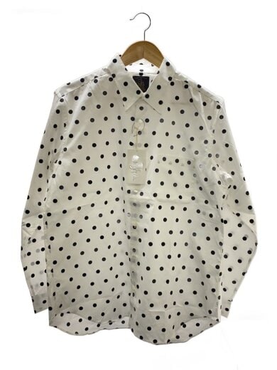 商品画像：長袖シャツ/L/コットン/WHT/ドット 1