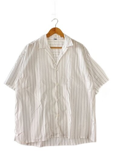 商品画像：半袖シャツ/L/コットン/WHT/ストライプ/1216-250-3026// 1