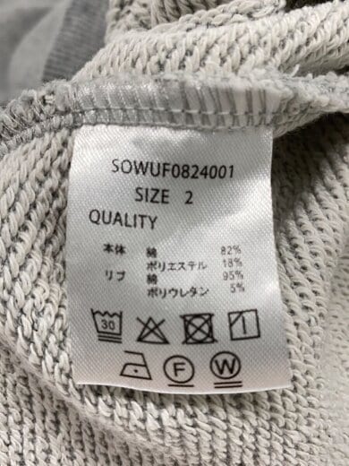 商品画像：ジップパーカー/2/コットン/GRY/無地/SOWUF0824001// 4