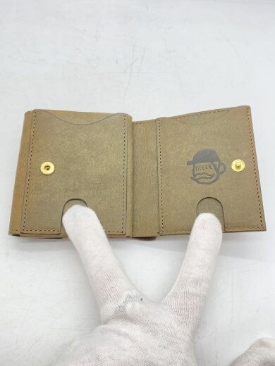 商品画像：2つ折り財布/レザー/KHK/無地/メンズ 4