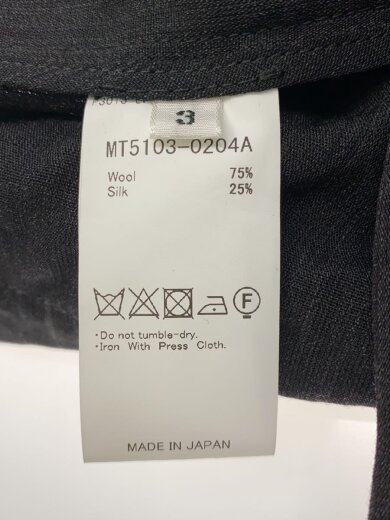 商品画像：スラックスパンツ/3/ウール/BLK/MT5103-0204A// 5