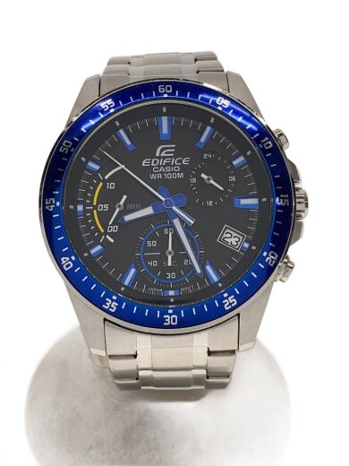 商品画像：クォーツ腕時計/アナログ/ステンレス/BLK/SLV/SS/EFV-540 1