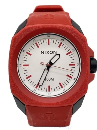 商品画像：クォーツ腕時計/アナログ/ラバー/WHT/RED/ALL JACKED UP 1