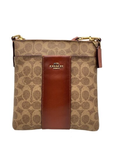 商品画像：キット・メッセンジャー・クロスボディ_シグネチャー_カラーブロック/PVC/BRW/ストライプ 1