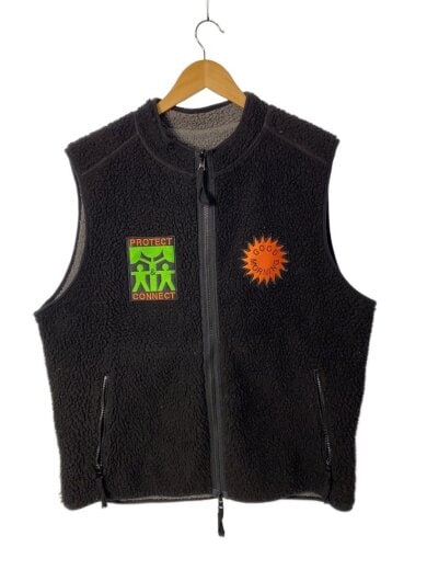 商品画像：フリースベスト/L/ポリエステル/BLK 1