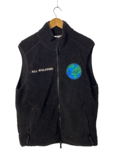 商品画像：フリースベスト/L/ポリエステル/BLK 1
