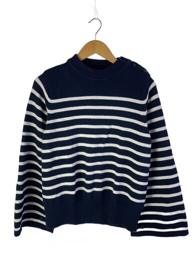 商品画像：ニット・セーター(薄手)/2/コットン/NVY/ボーダー/221-11268 013 1