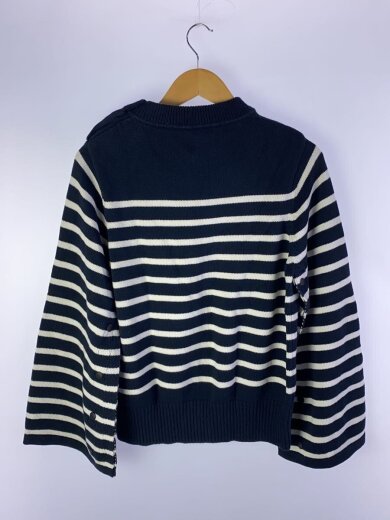 商品画像：ニット・セーター(薄手)/2/コットン/NVY/ボーダー/221-11268 013 2