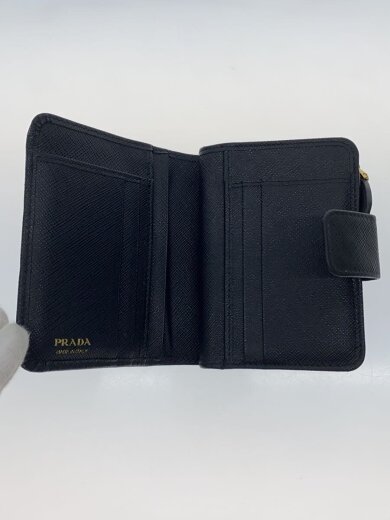 商品画像：2ツ折サイフ/レザー/BLK/レディース// 4