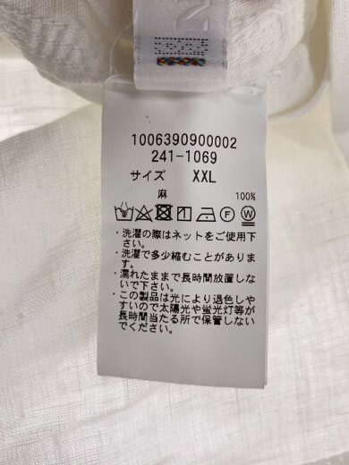画像：CAHLUMN半袖シャツ/XXL/リネン/WHT/10063909000024