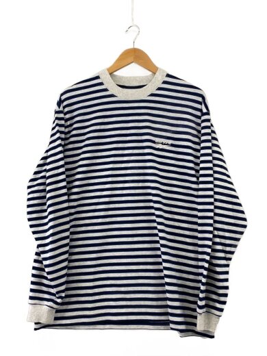商品画像：長袖Tシャツ/L/コットン/NVY/ボーダー/RB00059// 1