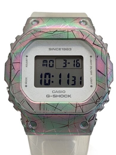 商品画像：クォーツ腕時計_G-SHOCK/デジタル/ラバー/WHT/CLR/SS 1