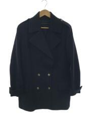 ダブル/エポレット/コート/L/ウール/NVY/無地