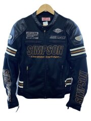 レーシングジャケット/メッシュ/M/ポリエステル/合成皮革/フェイクレザー/ブラック/劣化有