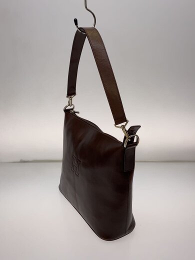 商品画像：Hロゴ型押し/ショルダーバッグ/レザー/BRW 2