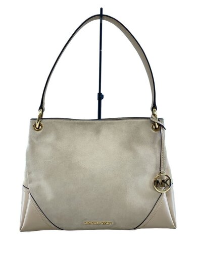 商品画像：Nicole Medium Leather Shoulder Bag/トートバッグ/スウェード/BEG 1