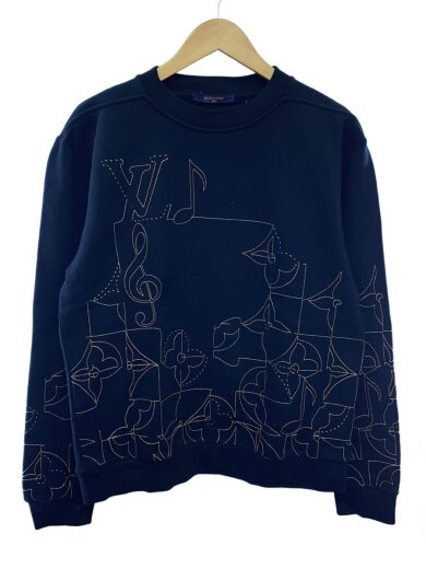 商品画像：23SS/ミュージックラインエンブロイダード/クルーネックスウェット/M/コットン/BLK/HOY03W 1
