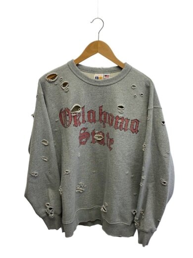 商品画像：Oklahoma State/ダメージ加工スウェット/M/コットン/GRY/233-1219 1