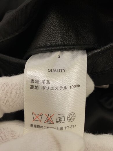 商品画像：ダブルライダースジャケット/3/羊革/BLK/汚れ有 4