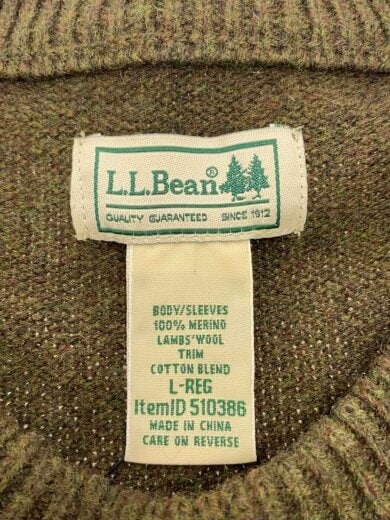 商品画像：クルーネックニット/フロントポケット付き/L/ウール/KHK/510386 3