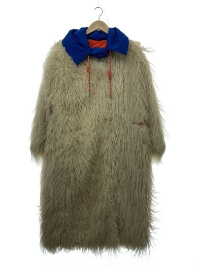 商品画像：ボリュームエコフェイクファーコート/リバーシブル/XXS/ポリエステル/CRM 1