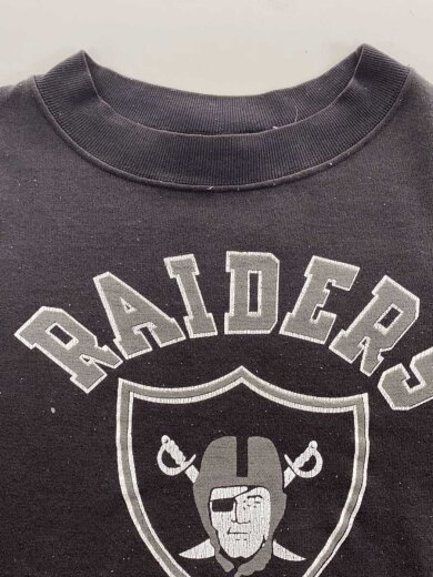 商品画像：80s/LAT/RAIDERS/クルーネックスウェット/MADE IN USA/L/コットン/BLK/汚れ有// 8