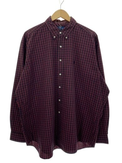 商品画像：90s/ボタンダウンシャツ/ポニー刺繍/XL/コットン/RED/チェック 1