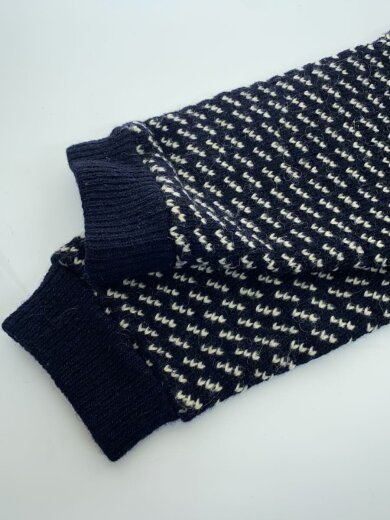 商品画像：80s/Birds Eye/バーズアイニット/ノルウェー製/XL/ウール/ネイビー/01751 4