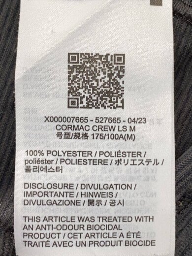 商品画像：コーマッククルーロングスリーブ/M/ポリエステル/グレー/X000007665// 4
