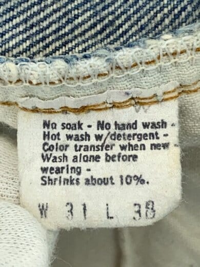 商品画像：80s/1501/赤耳/内股シングル/黒カン/ボタン裏/524/31/デニム/IDG 5