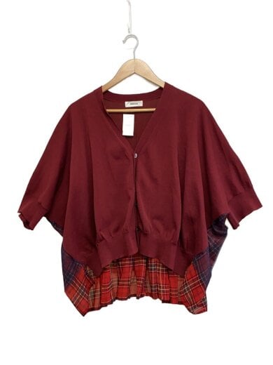 商品画像：チュールドッキングカーディガン/M/ポリエステル/ボルドー/ZU93KO236// 1