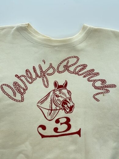 商品画像：50s/ランタグ/クルーネックスウェット/3段プリント/セットインスリーブ/M/コットン/WHT 6