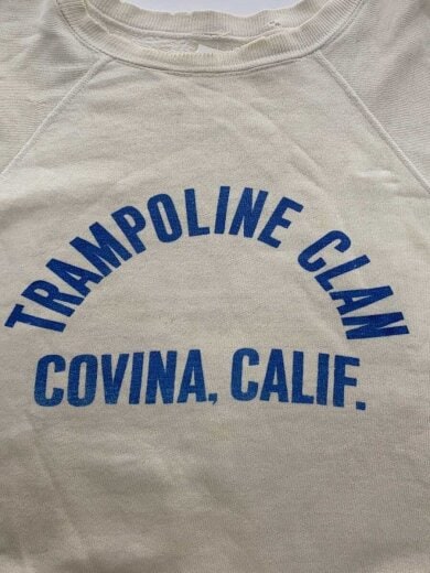 商品画像：60s/TRAMPOLINE CLAN/染み込み/ラグランスウェット/コットン/WHT 5