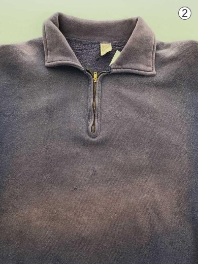 商品画像：60s/ハーフジップスウェット/ナス紺/VVV片爪ジップ/L/コットン/NVY 9