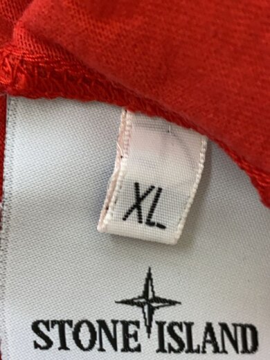 商品画像：ショートスリーブVネックカットソー/ロゴ刺繍/XL/コットン/レッド/701520257// 4