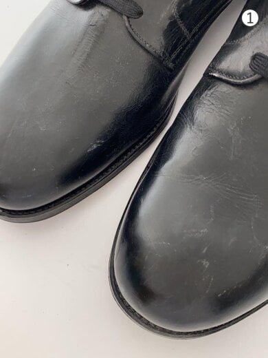 商品画像：40s/サービスシューズ/US10.5/BLK/レザー/ヒビ割れ有 6