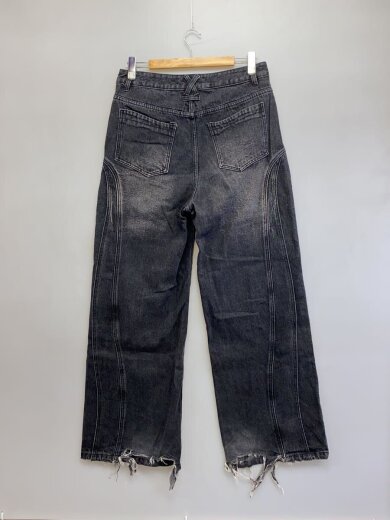 商品画像：Asapmode/切替ワイドデニムパンツ/L/デニム/BLK/裾ダメージ有// 2