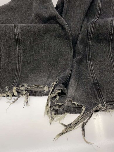 商品画像：Asapmode/切替ワイドデニムパンツ/L/デニム/BLK/裾ダメージ有// 7