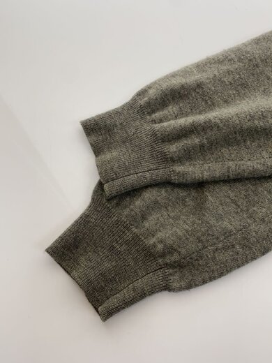 商品画像：ハイゲージVネックニットプルオーバー/ポニー刺繍/LL/ウール/グレー 4