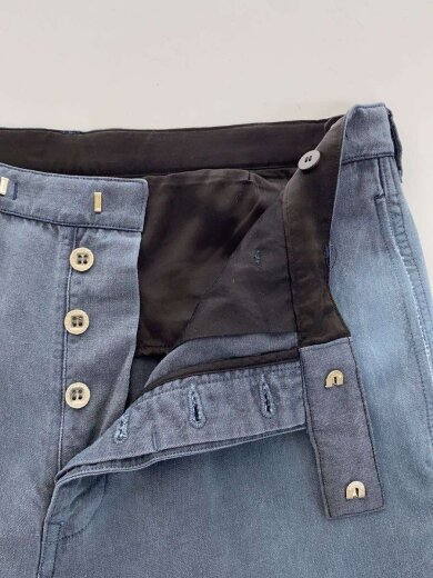 商品画像：S/25AW/WIDE SLACKS DMGD/スラックスパンツ/3/ウール/ブルー/0225905008006// 3