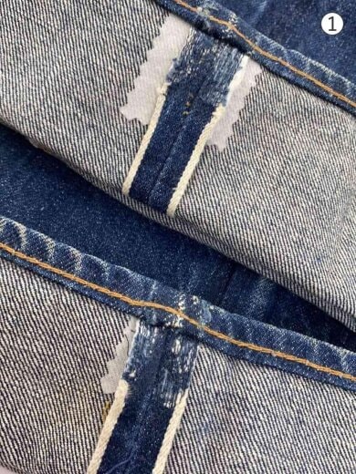 商品画像：60-70s/VT/501/BIGE/実寸W28/インディゴ/タイプ物/リペア有/ボタン裏4// 8