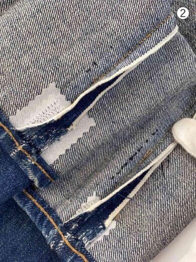 商品画像：60-70s/VT/501/BIGE/実寸W28/インディゴ/タイプ物/リペア有/ボタン裏4// 9