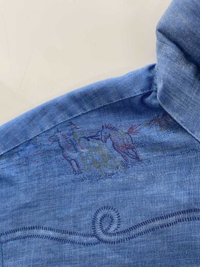 商品画像：70s/MADE IN USA/ウエスタンシャツ/プリント/16.5/NVY 5