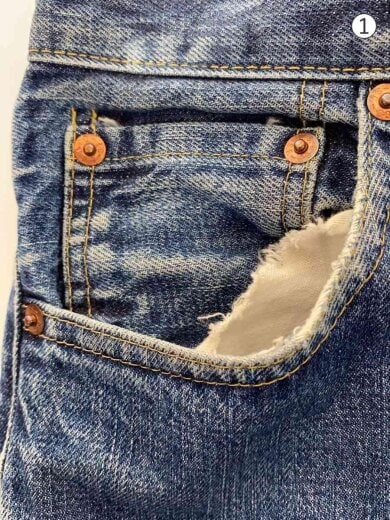 商品画像：702XX/デニムパンツ/シンチバック付き/31/デニム/IDG/スレーキ破れ有 8