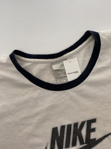 商品画像：00s/リンガーTシャツ/フロントロゴ/3XL/コットン/ホワイト×ネイビー/シミ有// 8