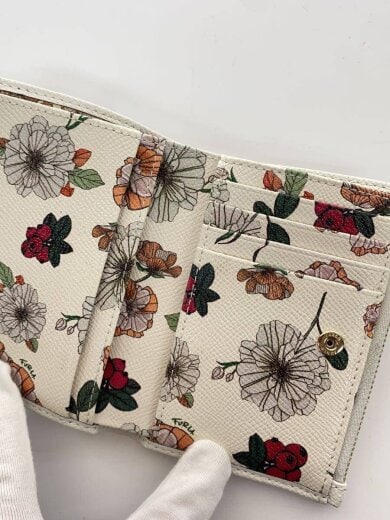商品画像：2つ折り財布/レザー/ホワイト/内側花柄 6
