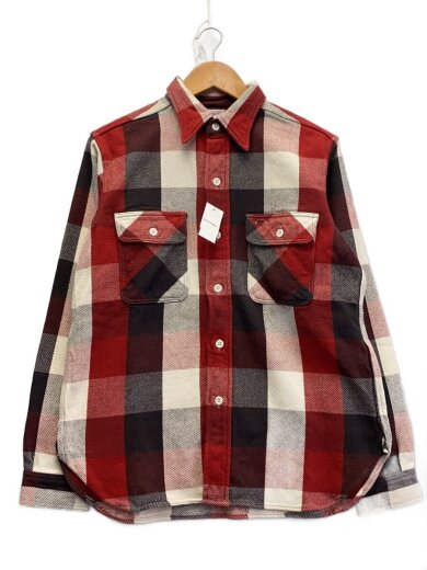 画像：WAREHOUSEフランネルシャツ/ヘビネル/バッファローチェック/マチ付き/15.5/レッド×ブラック×ホワイト//1