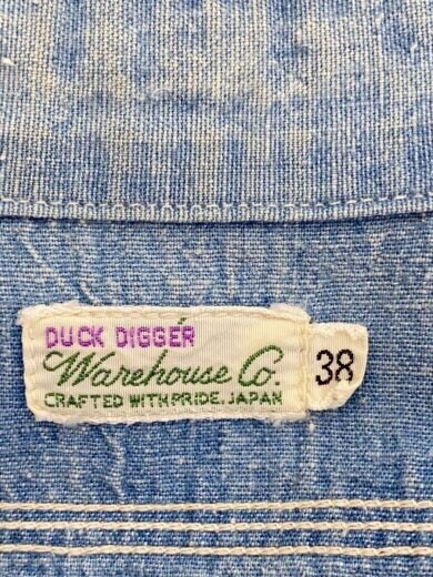 商品画像：DUCK DIGGER/シャンブレーワークシャツ/38/コットン/インディゴ/襟スレ有// 3